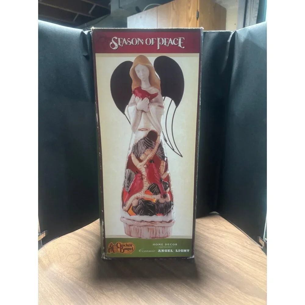 Cracker Barrel Season of Peace Cardinal Angel Light Up Lamp Christmas Holiday